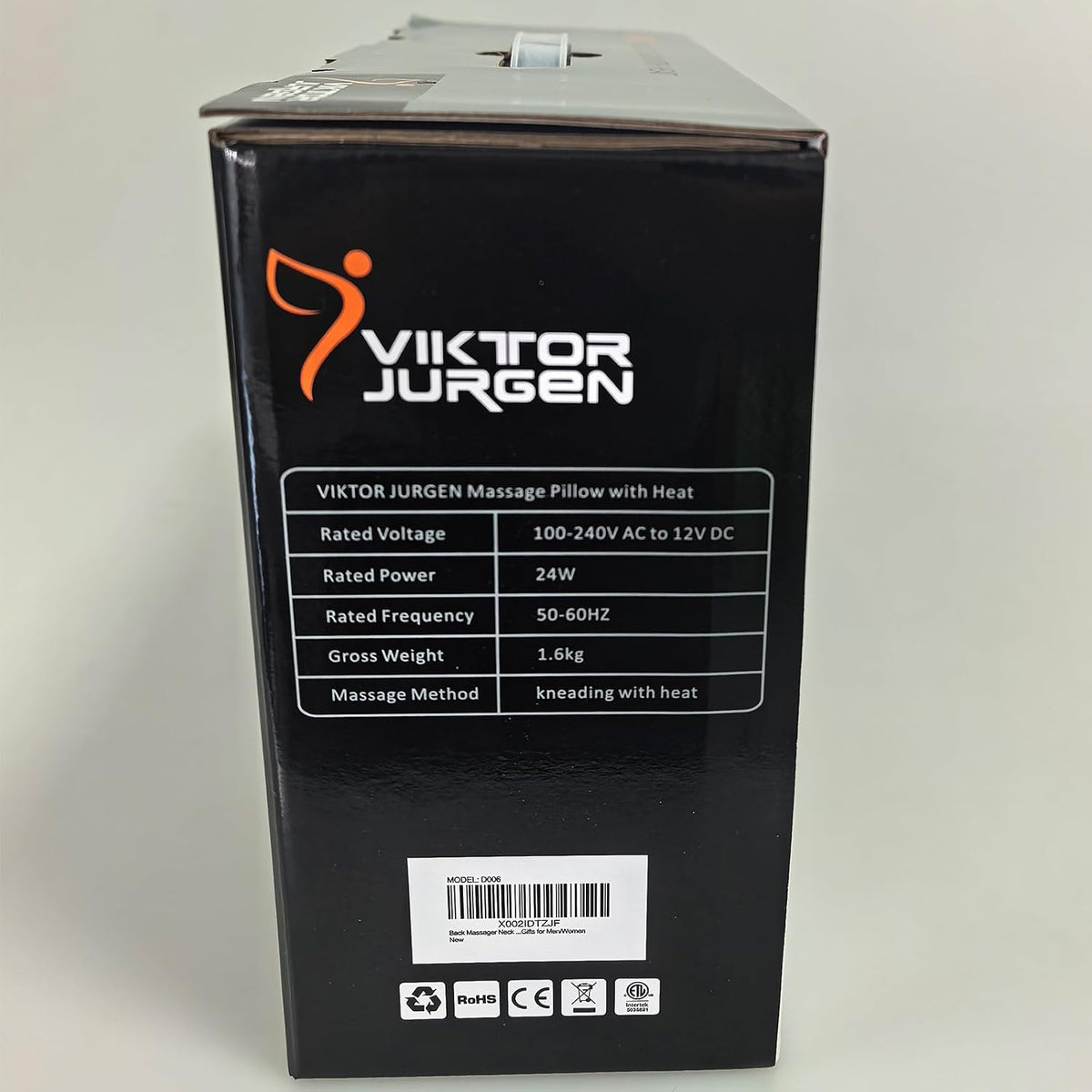 VIKTOR JURGEN Shiatsu Back Massager with Heat for Pain Relief, Gray