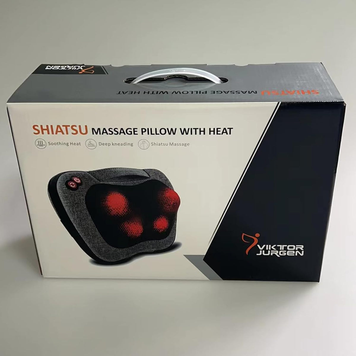 VIKTOR JURGEN Shiatsu Back Massager with Heat for Pain Relief, Gray
