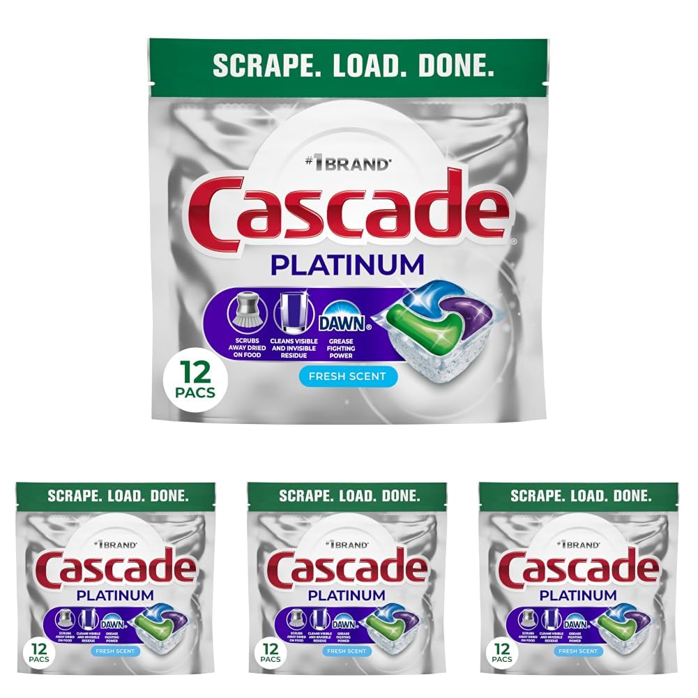 Cascade Platinum Dishwasher Pods, Dishwasher Detergent, Dish Detergent Soap, Fresh, 71 count (Pack of 2)