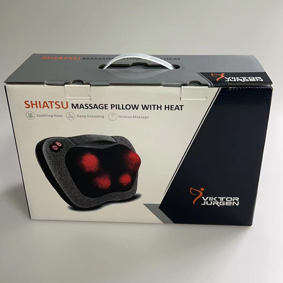 VIKTOR JURGEN Shiatsu Back Massager with Heat for Pain Relief, Gray