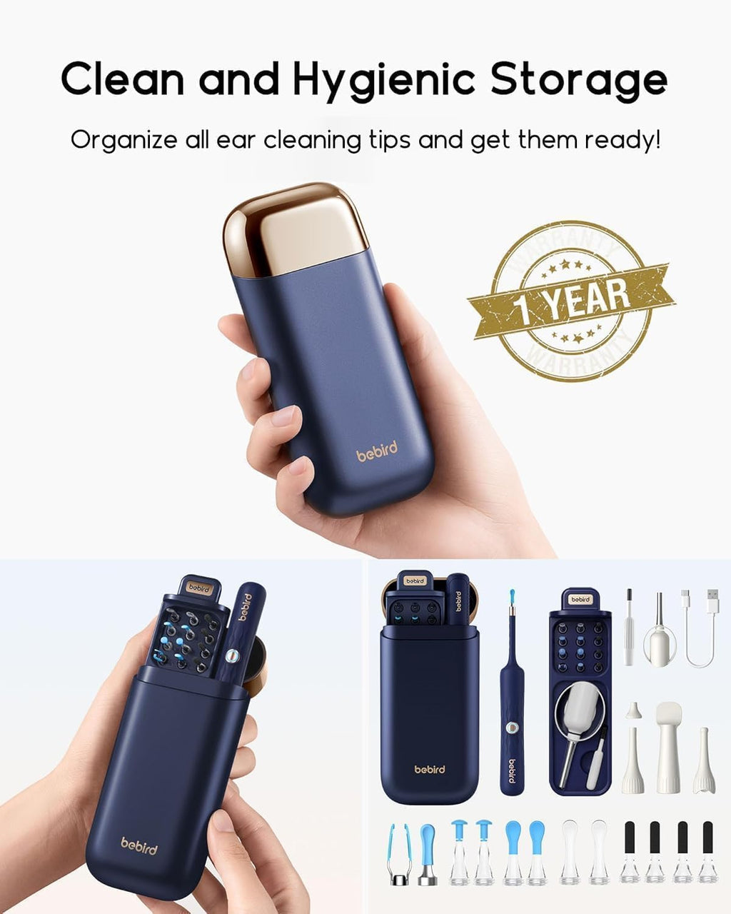 Bebird D39R Ear Wax Removal:Ear Camera with Storage Case &Painless Tweezers