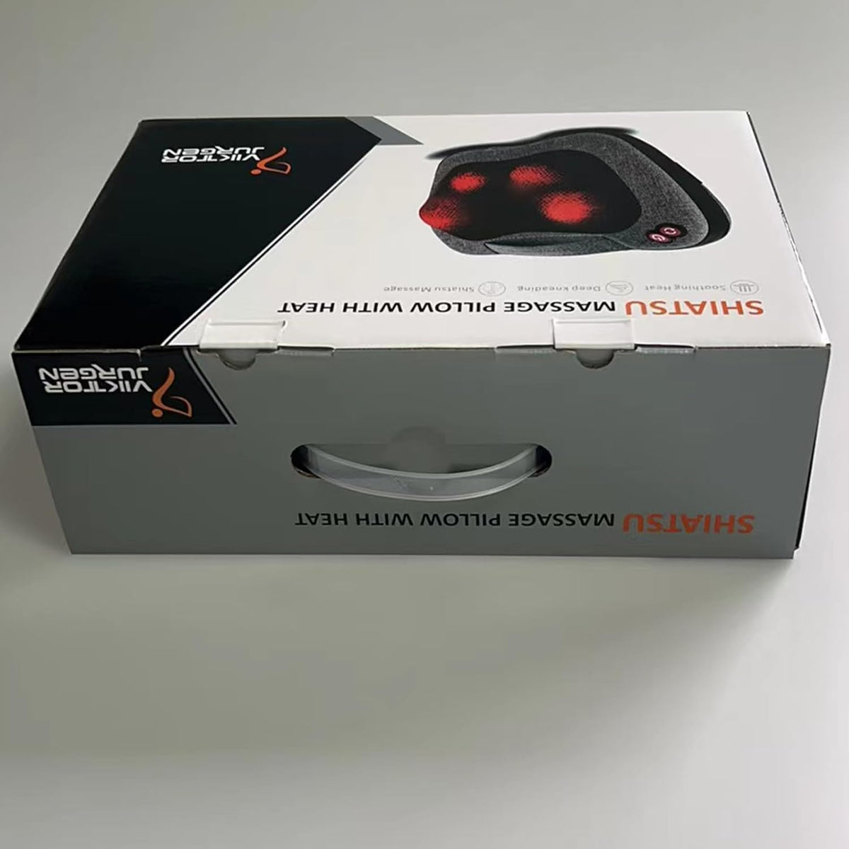 VIKTOR JURGEN Shiatsu Back Massager with Heat for Pain Relief, Gray