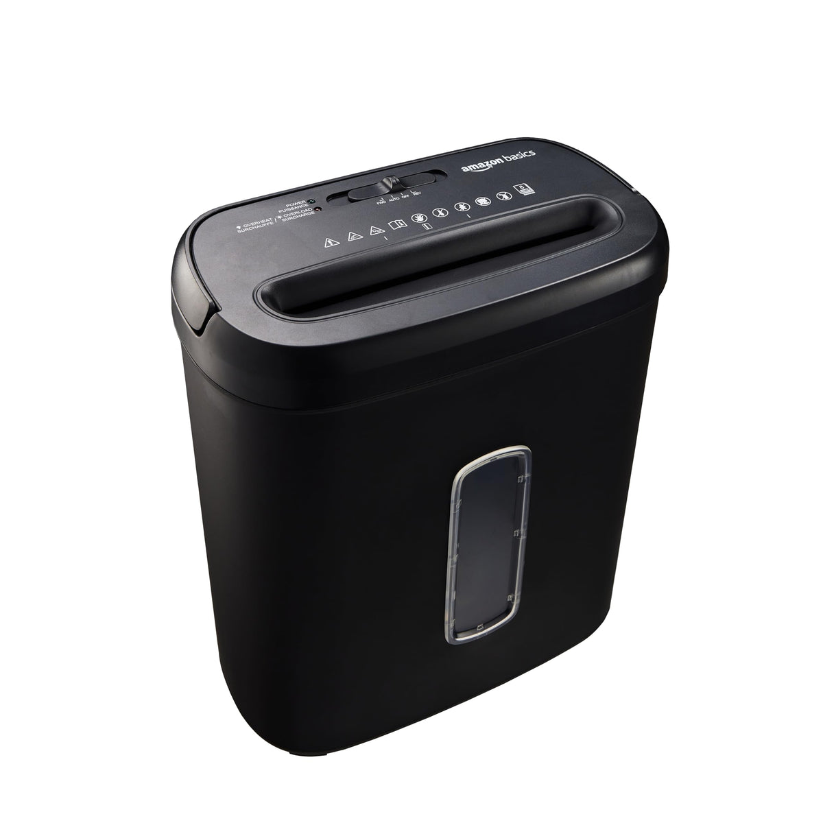 Amazon Basics 6-Sheet Cross-Cut Paper and Credit Card Shredder with 3.8 Gallon Bin, Shreds Staples, Black