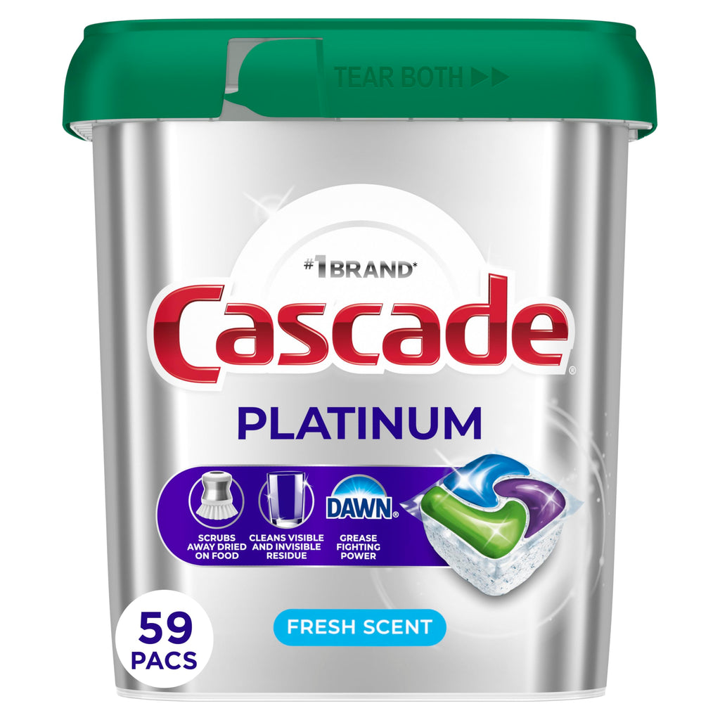 Cascade Platinum Dishwasher Pods, Dishwasher Detergent, Dish Detergent Soap, Fresh, 71 count (Pack of 2)
