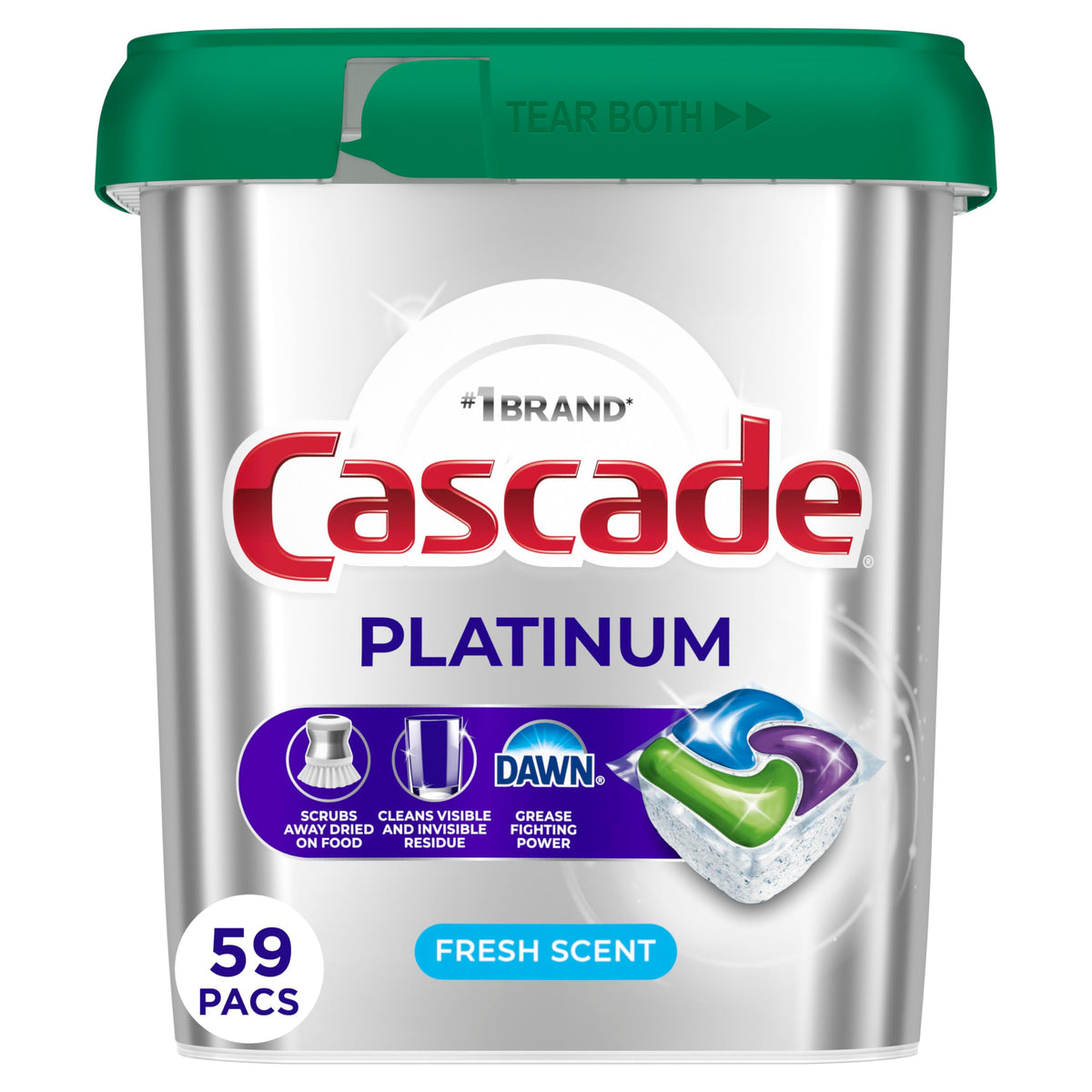 Cascade Platinum Dishwasher Pods, Dishwasher Detergent, Dish Detergent Soap, Fresh, 71 count (Pack of 2)