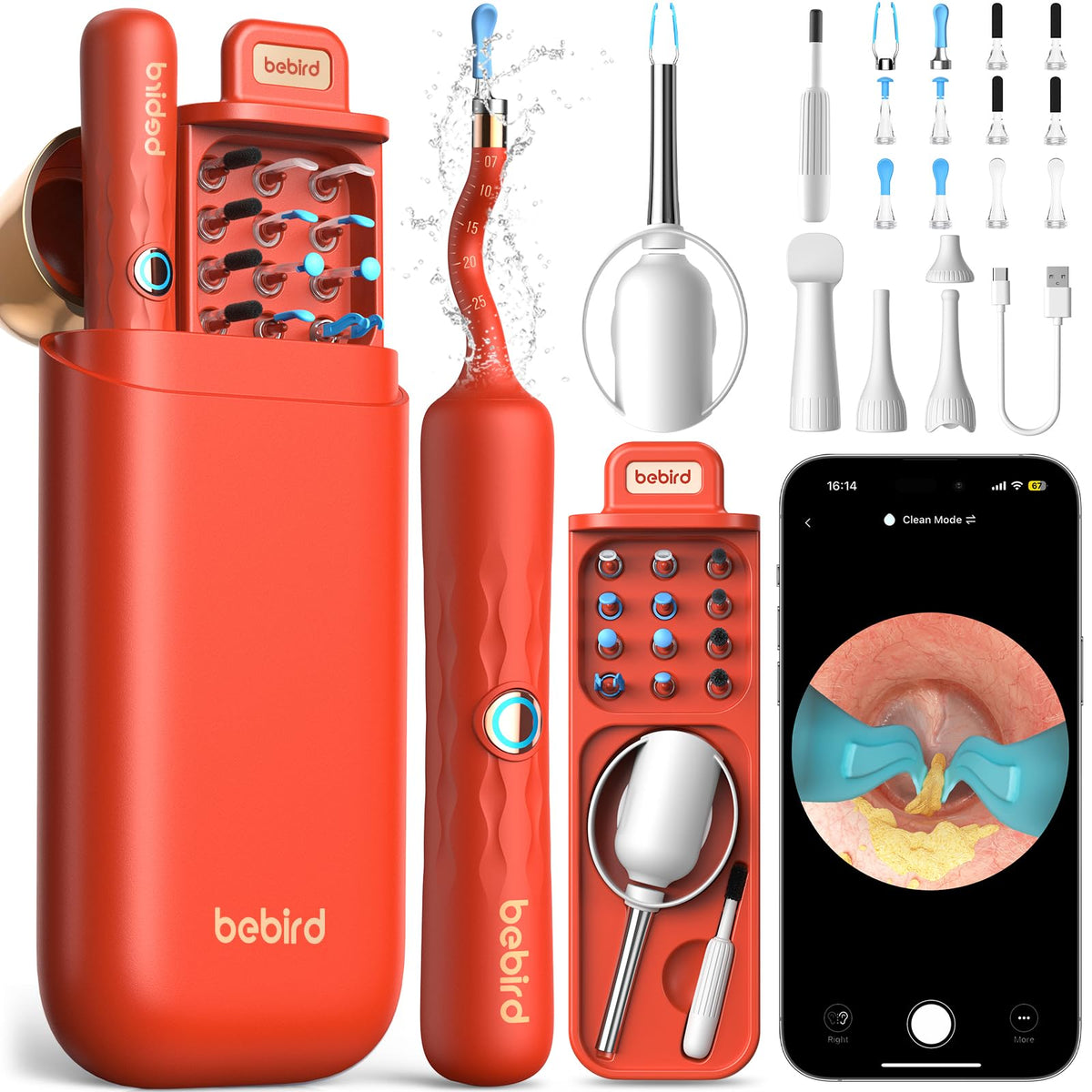 Bebird D39R Ear Wax Removal:Ear Camera with Storage Case &Painless Tweezers