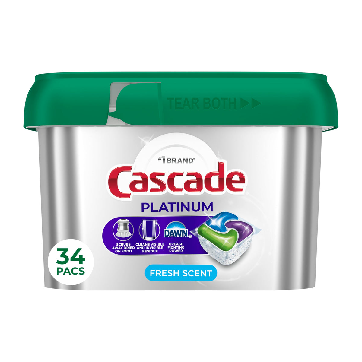 Cascade Platinum Dishwasher Pods, Dishwasher Detergent, Dish Detergent Soap, Fresh, 71 count (Pack of 2)