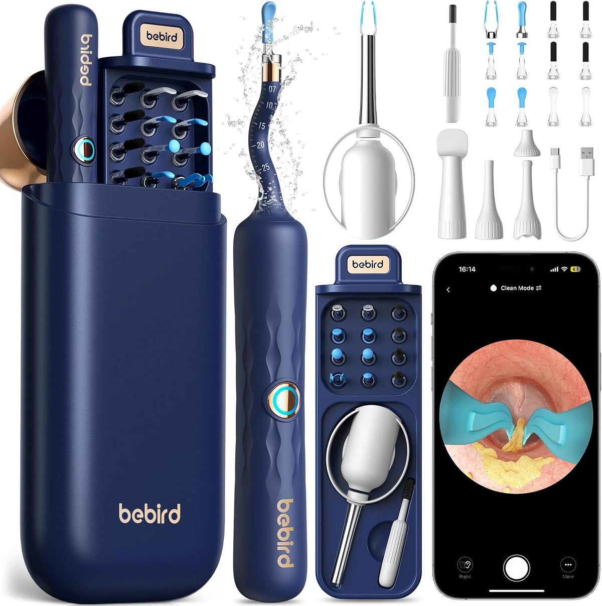 Bebird D39R Ear Wax Removal:Ear Camera with Storage Case &Painless Tweezers