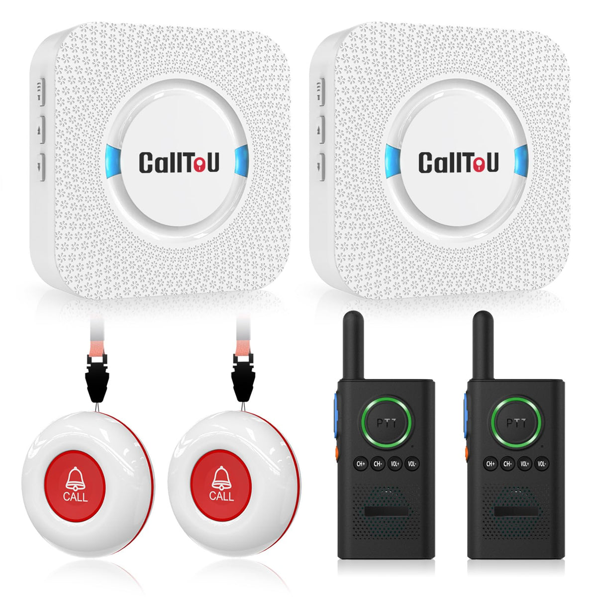 CallToU Caregiver Pager with 2 Wireless Call Button for Elderly at Home