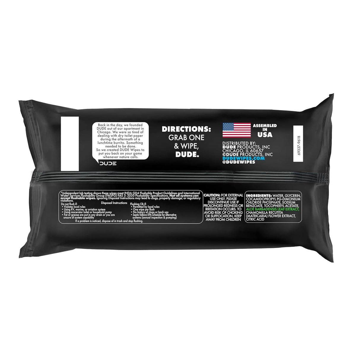 DUDE Wipes Unscented Adult Flushable Wet Wipes, Sensitive Skin, 288 Count