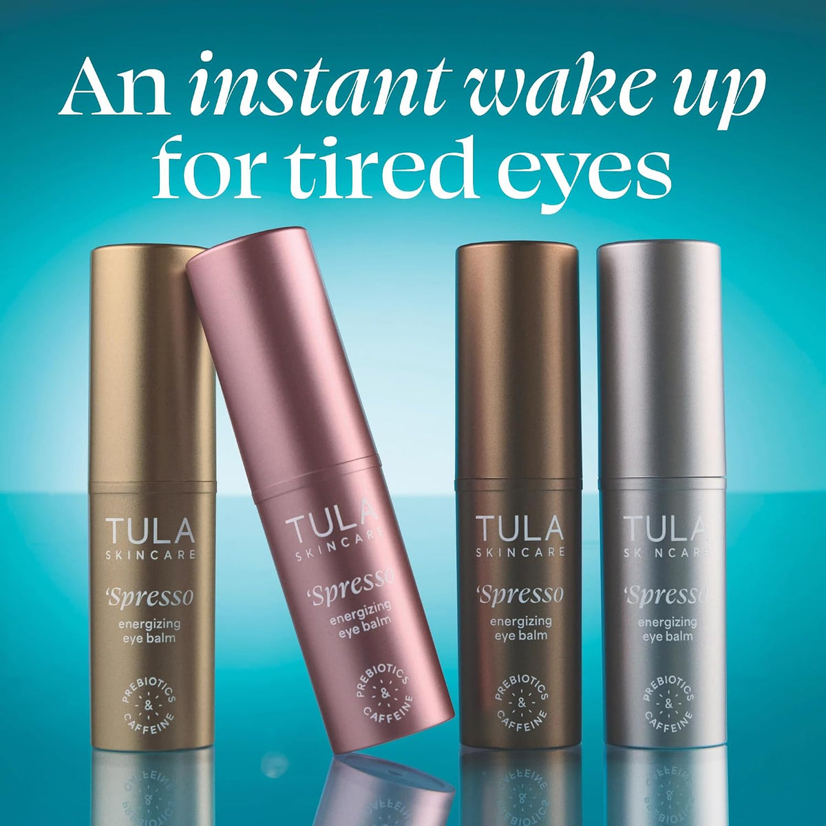 TULA Skin Care Spresso Energizing Eye Balm - Energizing & Hydrating Caffeine Under Eye Treatment for Dark Circles, Portable and Perfect to Use On-the-go, 0.35 oz.