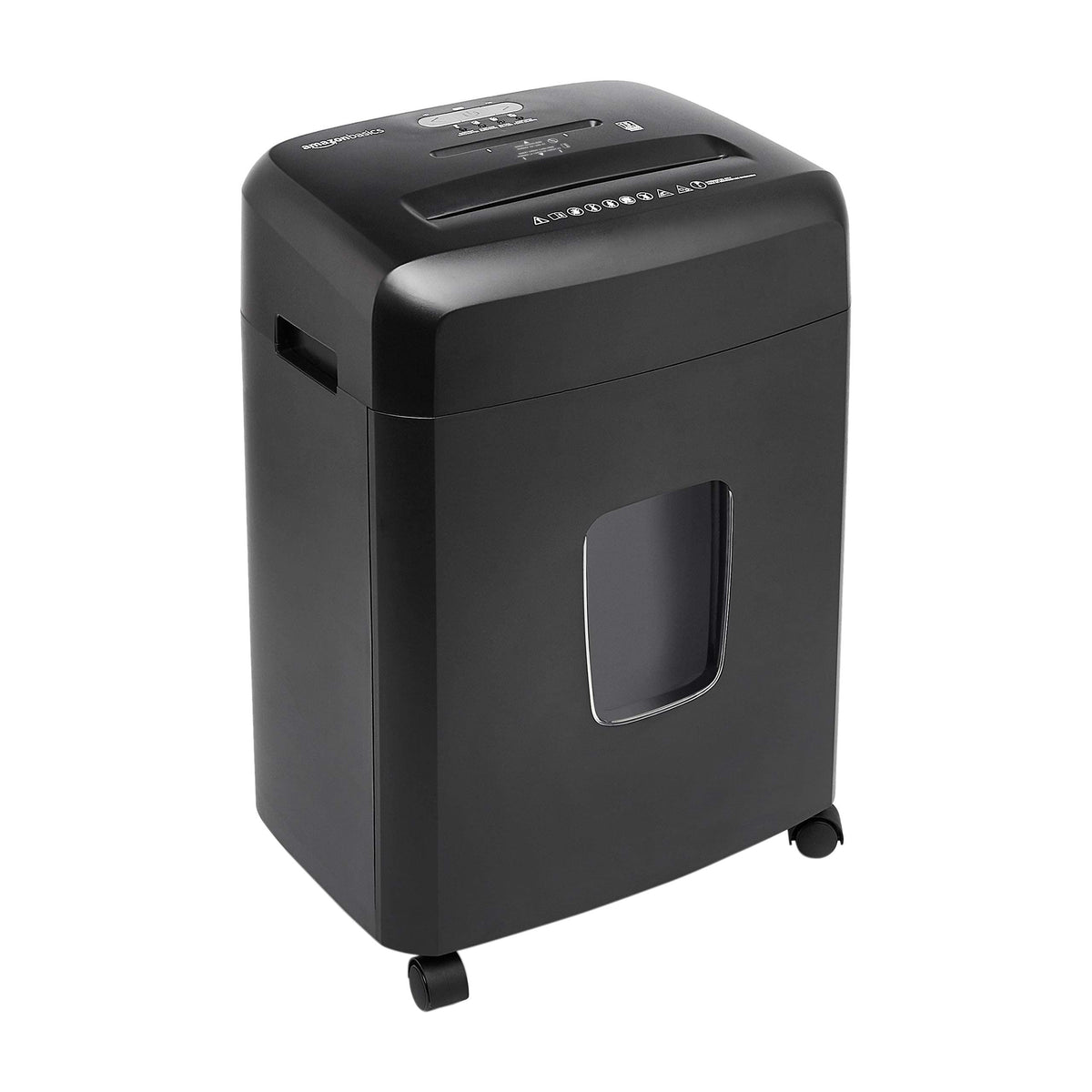 Amazon Basics 6-Sheet Cross-Cut Paper and Credit Card Shredder with 3.8 Gallon Bin, Shreds Staples, Black