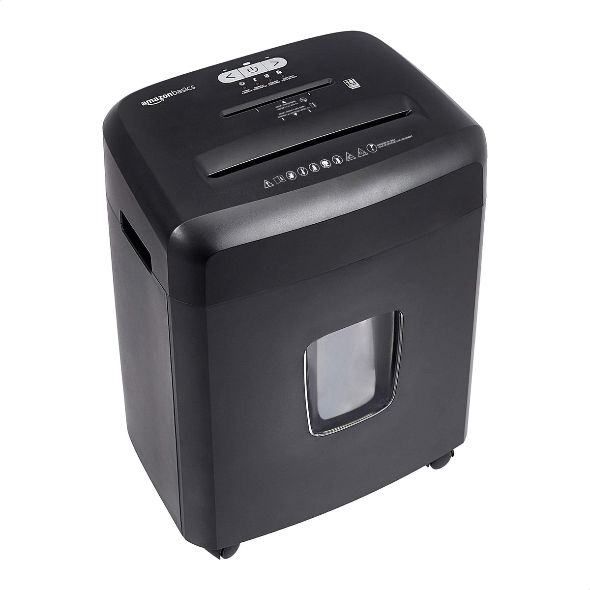 Amazon Basics 6-Sheet Cross-Cut Paper and Credit Card Shredder with 3.8 Gallon Bin, Shreds Staples, Black