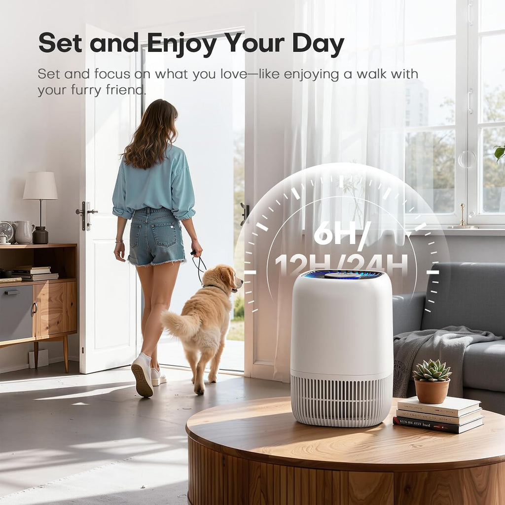 VOOPNU Air Purifiers for Home, High Efficiency Filter Up to 1076 Ft², White