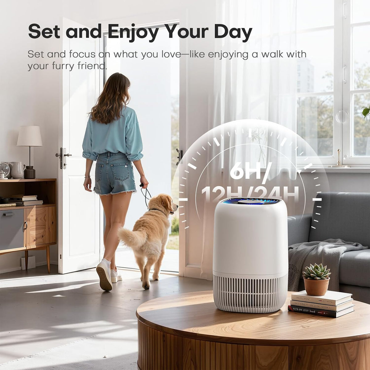 VOOPNU Air Purifiers for Home, High Efficiency Filter Up to 1076 Ft², White