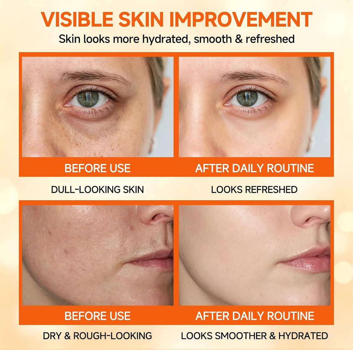 Vitamin C Niacinamide Skincare Set, Daily Facial Care Routine with 6-Piece
