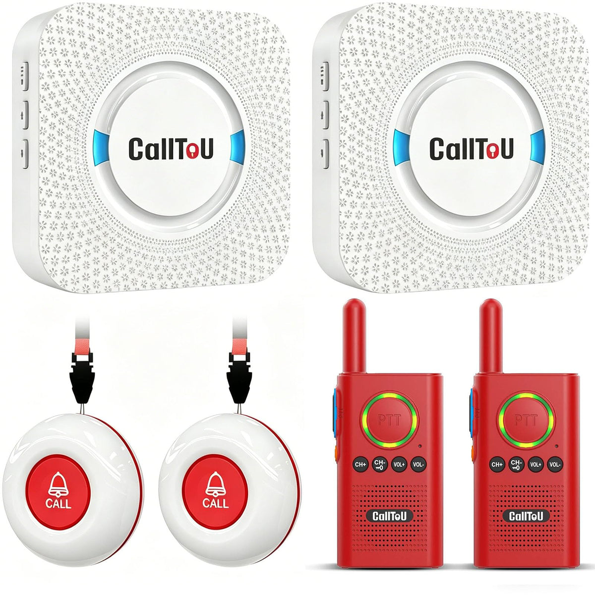 CallToU Caregiver Pager with 2 Wireless Call Button for Elderly at Home