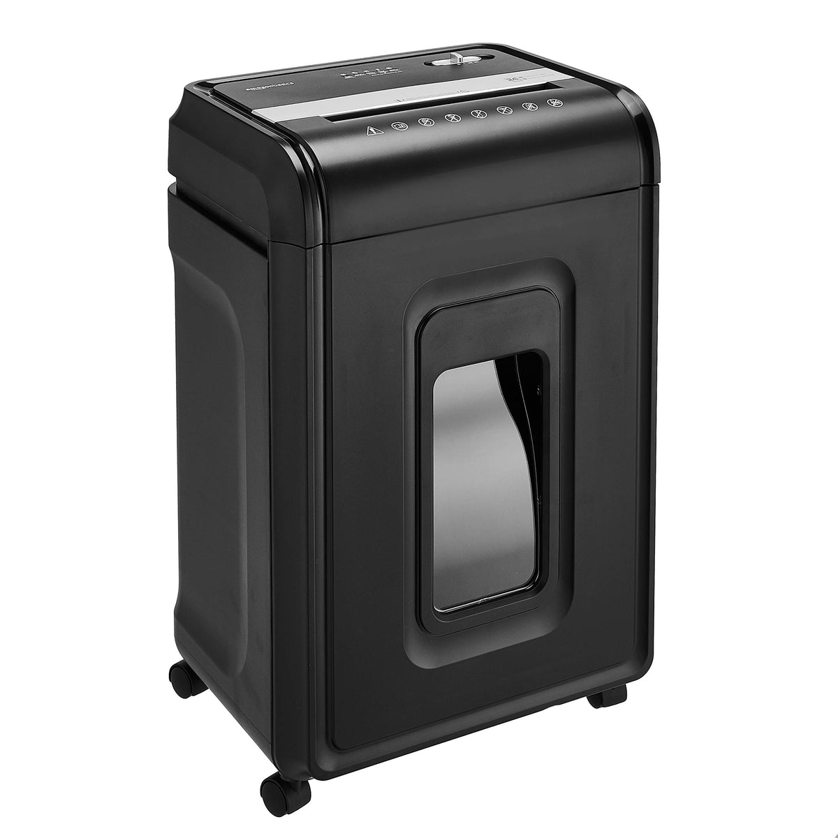 Amazon Basics 6-Sheet Cross-Cut Paper and Credit Card Shredder with 3.8 Gallon Bin, Shreds Staples, Black