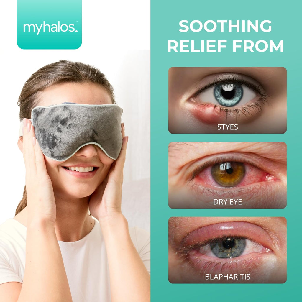 MyHalos Heated Eye Mask, Warm Compress for Dry Eyes, Blepharitis & MGD