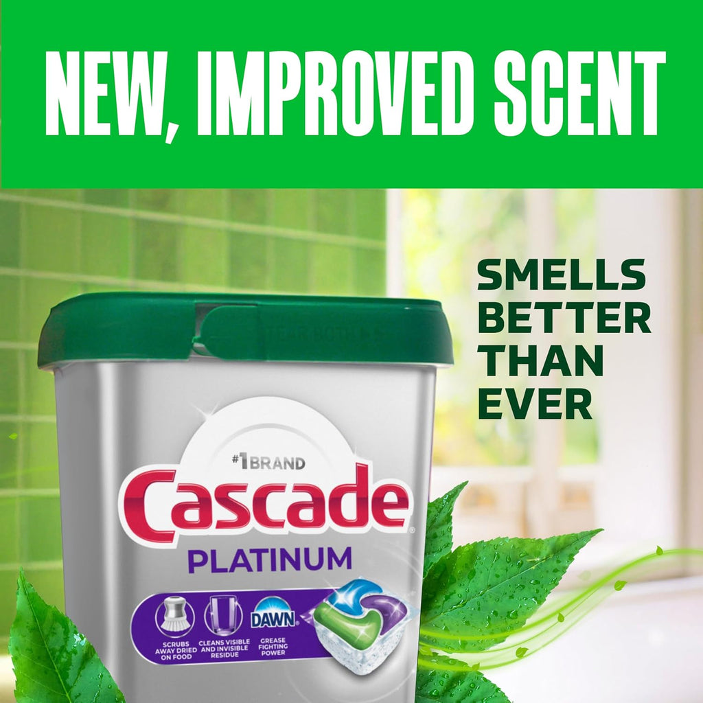 Cascade Platinum Dishwasher Pods, Dishwasher Detergent, Dish Detergent Soap, Fresh, 71 count (Pack of 2)